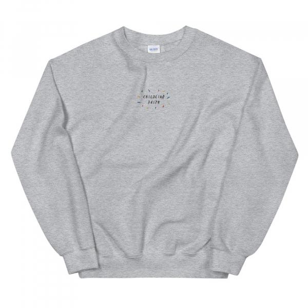 Childlike Faith Embroidered Confetti Crewneck Sweatshirt  Christian Sweatshirt  Bible Sweatshirt  Aesthetic Sweatshirt  Christian Apparel - Image 6