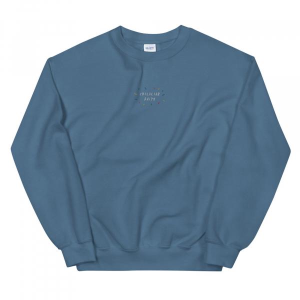 Childlike Faith Embroidered Confetti Crewneck Sweatshirt  Christian Sweatshirt  Bible Sweatshirt  Aesthetic Sweatshirt  Christian Apparel - Image 5
