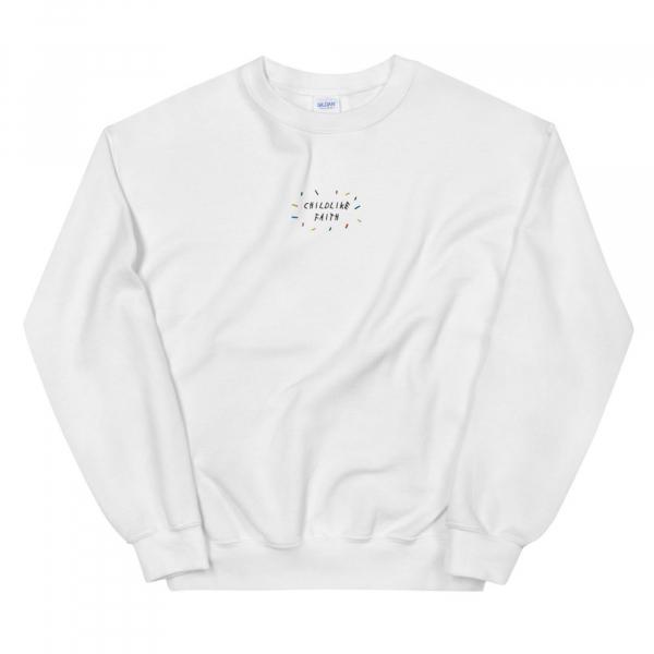 Childlike Faith Embroidered Confetti Crewneck Sweatshirt  Christian Sweatshirt  Bible Sweatshirt  Aesthetic Sweatshirt  Christian Apparel - Image 7