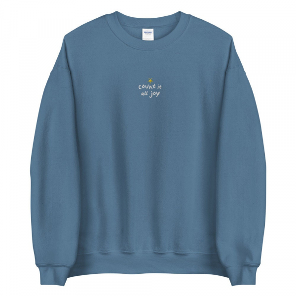 Count it all Joy Embroidered Sweatshirt Christian Crewneck  be Happy Faith Empathy sweater embroidery - Image 6