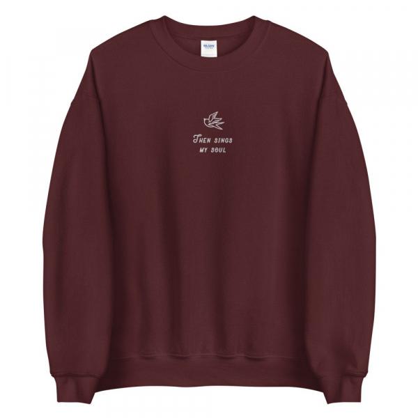 How great thou art  Christian sweatshirt embroidered  then sings my soul  Jesus crewneck - Image 7