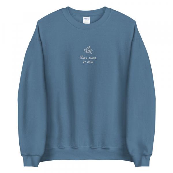 How great thou art  Christian sweatshirt embroidered  then sings my soul  Jesus crewneck - Image 5