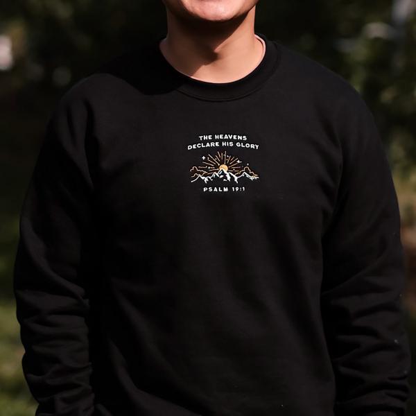 The Heavens | Christian sweatshirt embroidered  Psalm crewneck - Image 2