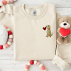 Dog Love Embroidered Sweatshirt  Valentine's Day Dog Embroidered Shirt  Valentine's Day Sweatshirt  My Dog Is My Valentine Embroidered Shirt - S, WHITE