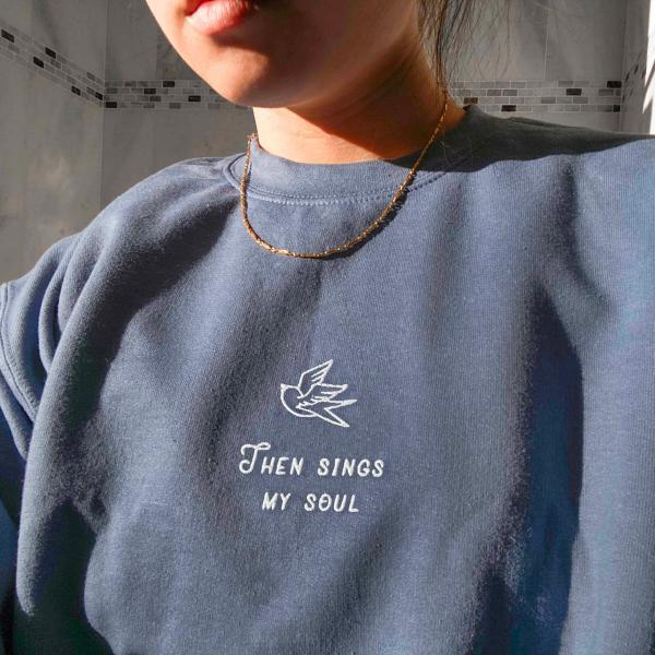 How great thou art  Christian sweatshirt embroidered  then sings my soul  Jesus crewneck