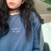 Count it all Joy Embroidered Sweatshirt Christian Crewneck  be Happy Faith Empathy sweater embroidery - M, BLACK