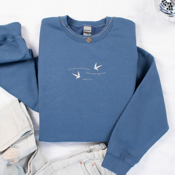 christian embroidered sweatshirt  embroidered bible verse shirt  Christian embroidered crewneck sweatshirt  christian embroidery