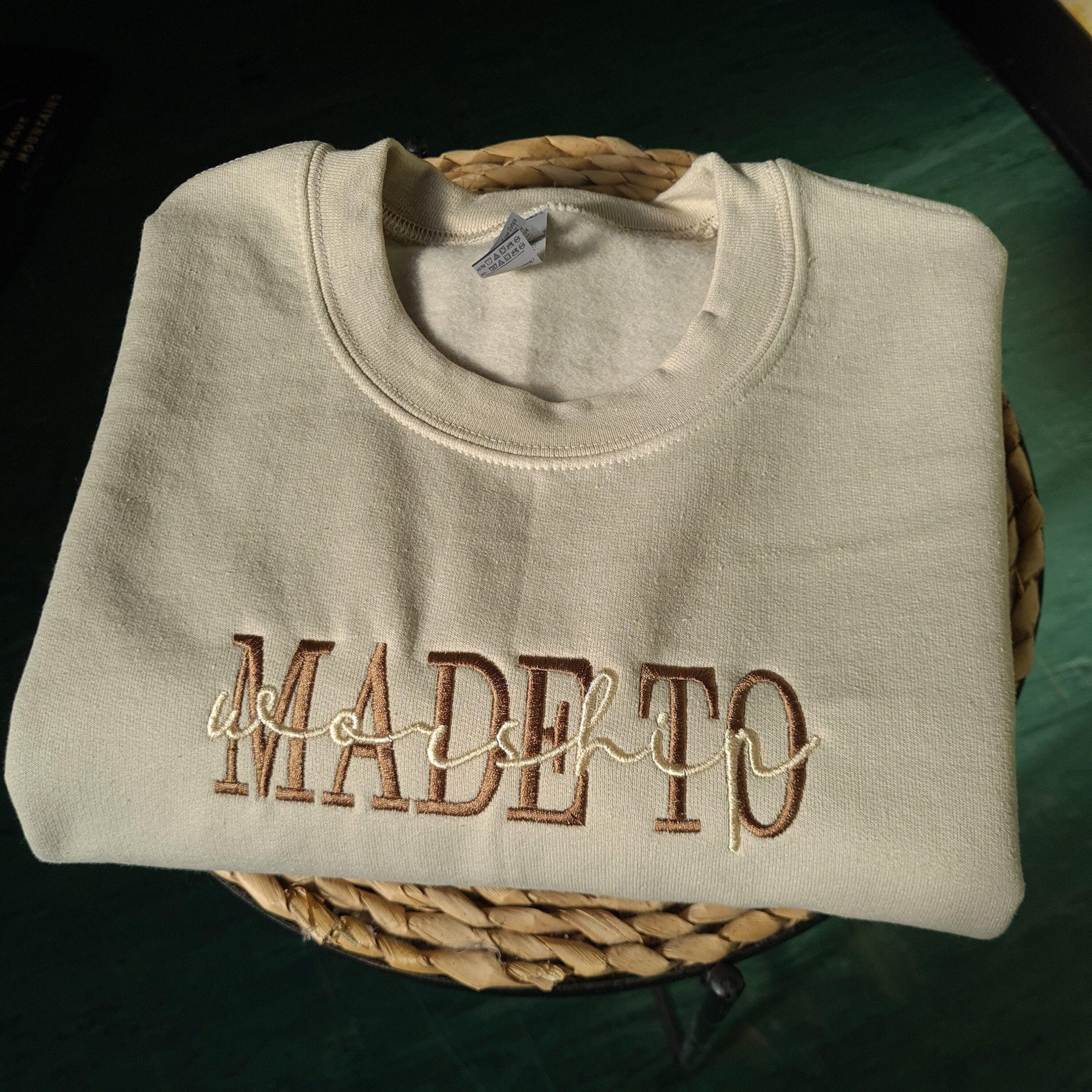 Made To Worship Embroidered Christian Sweatshirt Christian Clothing Embroidered Christian Hoodie Christian Gift Oversized Crewneck - Image 2