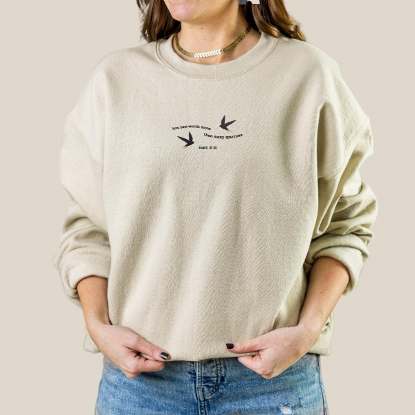 christian embroidered sweatshirt  embroidered bible verse shirt  Christian embroidered crewneck sweatshirt  christian embroidery - Image 7