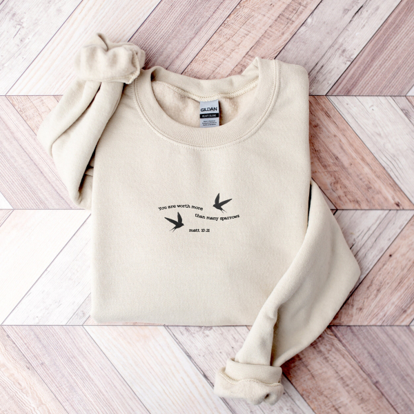 christian embroidered sweatshirt  embroidered bible verse shirt  Christian embroidered crewneck sweatshirt  christian embroidery - Image 3