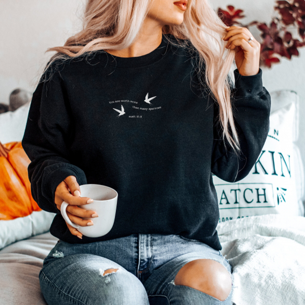 christian embroidered sweatshirt  embroidered bible verse shirt  Christian embroidered crewneck sweatshirt  christian embroidery - Image 5