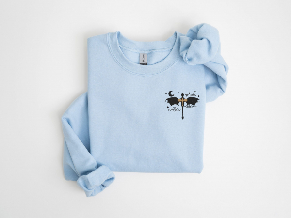Fantasy Book Embroidery Sweatshirt  Book Lover Gift Shirt  Dragon Fantasy Embroidery Tshirt  The Night Court Shirt  The Bat Boys Embroidered - Image 3