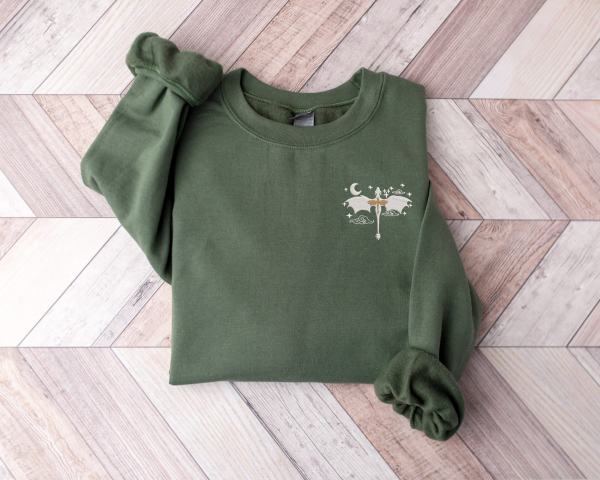 Fantasy Book Embroidery Sweatshirt  Book Lover Gift Shirt  Dragon Fantasy Embroidery Tshirt  The Night Court Shirt  The Bat Boys Embroidered - Image 2