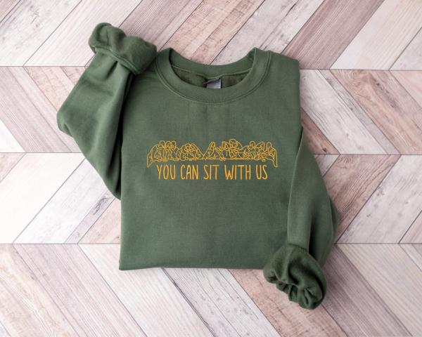 You Can Sit With Us Embroidered Shirt  You Can Sit With Us Shirt  Religious Embroidered Shirt  Christian Embroidery Shirt  Bible Verse Shirt - Image 3