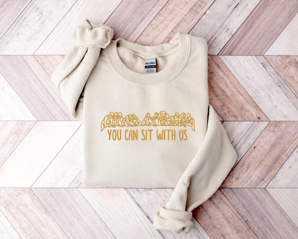 You Can Sit With Us Embroidered Shirt  You Can Sit With Us Shirt  Religious Embroidered Shirt  Christian Embroidery Shirt  Bible Verse Shirt