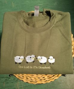 The Lord Is My Shepherd Sweatshirt  Embroidered Christian Sweatshirt  Christian Gift for Christmas  Religious Jumper  Christmas Hoodie