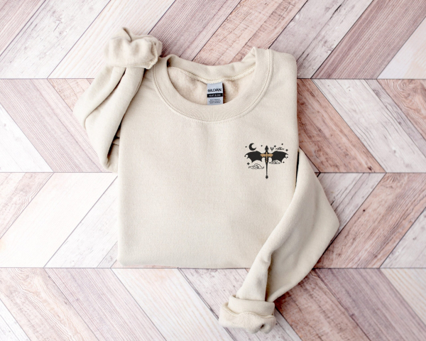 Fantasy Book Embroidery Sweatshirt  Book Lover Gift Shirt  Dragon Fantasy Embroidery Tshirt  The Night Court Shirt  The Bat Boys Embroidered