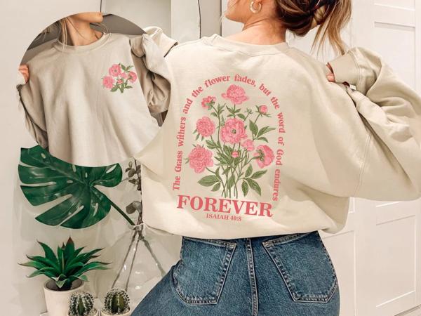 Jesus Hoodie  Aesthetic Christian Sweatshirt  Womens Religious Shirt  Bible Verse Tee  Women Christian Gifts  Flower Christian Hoodie  Faith