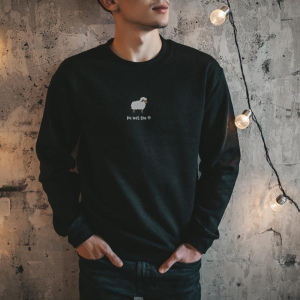 Lost Sheep Sweatshirt | Bible Verse Sweater | Embroidered Christian Crewneck | Jesus Leaves The 99 | Christianity Shirt Gift | Jesus Parable - Image 5