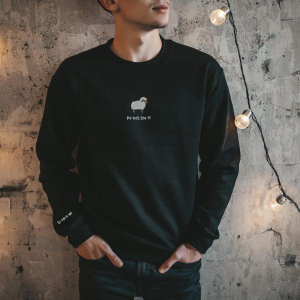He Left The 99 To Save Me | Lost Sheep Sweatshirt | Embroidered Christian Sweater | Bible Verse Crewneck | Jesus Christianity Believer Gift - Image 5