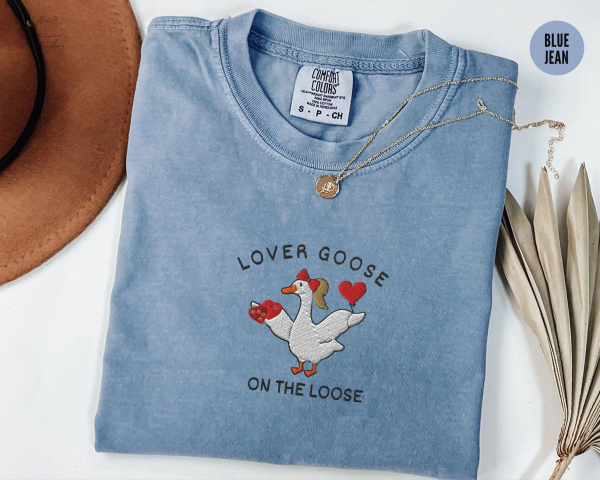 Silly Goose Embroidered Valentine Shirt  Funny Goose Lover Gift For Best Friend  Valentines Day Comfort Colors Love TShirt  XoXo Meme Tee