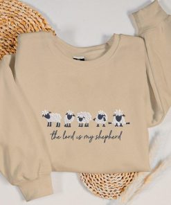 The Lord Is My Shepherd Embroidery Sweatshirt  Jesus Love Embroidered Hoodie  Christian Faith Shirt  Cute Sheep Embroidered Sweatshirt