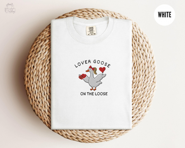 Silly Goose Embroidered Valentine Shirt  Funny Goose Lover Gift For Best Friend  Valentines Day Comfort Colors Love TShirt  XoXo Meme Tee - Image 5