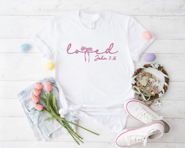 Embroidered Loved John 3:16  Christian Valentines Sweatshirt  Valentine Day T-shirt  Valentine  Christian Shirt  Jesus Valentine Embroidered - Image 4