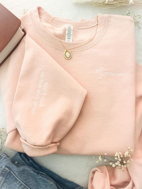 St. Therese of Lisieux Embroidered Sweatshirt  Catholic Saint Sweatshirt  Little Way  Catholic Gift  Faith Based Christian Apparel - Image 5