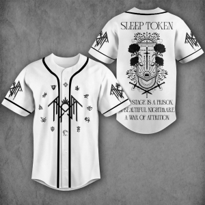 Sleep Token Lyrics Baseball Jersey, Even In Arcadia Album Jersey, Unisex Oversize Rock Band Shirt, Gift For Rock Music Lovers, Gothic Punk Emo Grunge Y2K Outfits