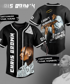 Chris Brown Play No Games Personalized Baseball Jersey
