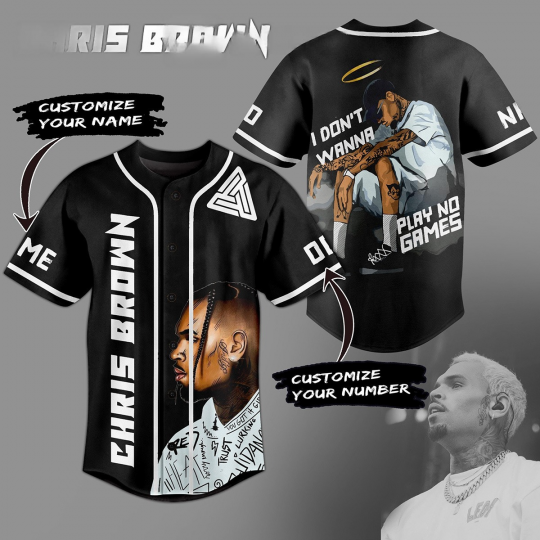 Chris Brown Play No Games Personalized Baseball Jersey
