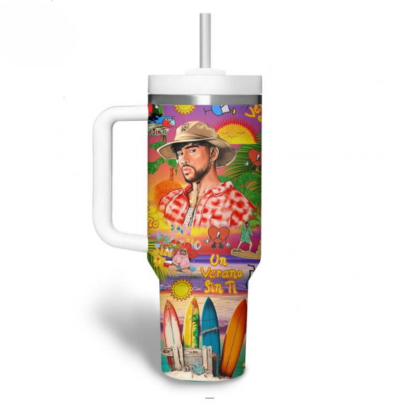 Summer Vibes Bad Bunny 40 oz 30 oz Tumbler With Handle
