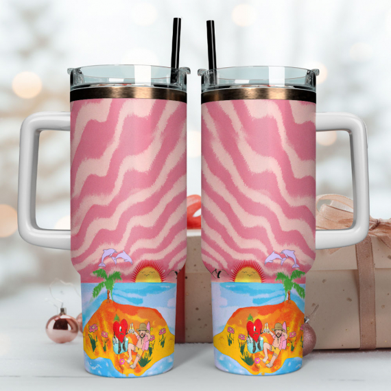 Bad Bunny Summer Vibes 40 oz 30 oz Tumbler With Handle