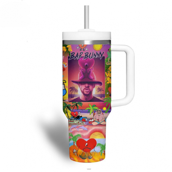 Summer Vibes Bad Bunny 40 oz 30 oz Tumbler With Handle