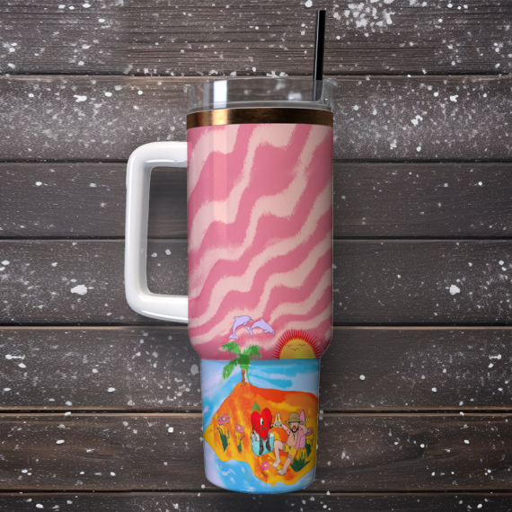 Bad Bunny Summer Vibes 40 oz 30 oz Tumbler With Handle