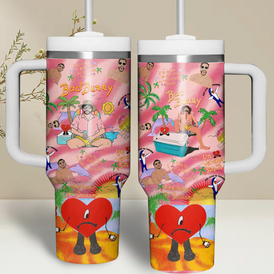 Bad Bunny Music Custom Stanley Cup 40 oz 30 oz Tumbler With Handle