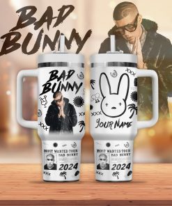 Bad Bunny Music Custom Name 40 oz 30 oz Tumbler With Handle