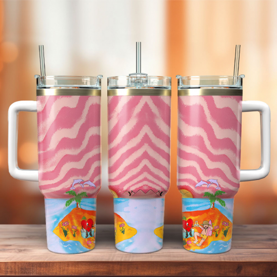 Bad Bunny Summer Vibes 40 oz 30 oz Tumbler With Handle