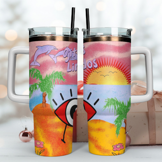 Bad Bunny Music Vibes 40 oz 30 oz Tumbler With Handle