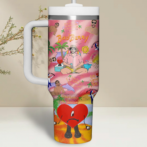 Bad Bunny Music Custom Stanley Cup 40 oz 30 oz Tumbler With Handle