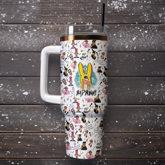 Bad Bunny Music 40 oz 30 oz Tumbler With Handle