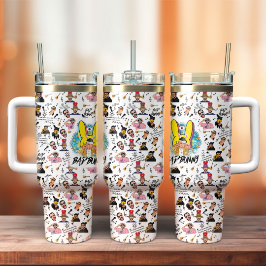 Bad Bunny Music 40 oz 30 oz Tumbler With Handle