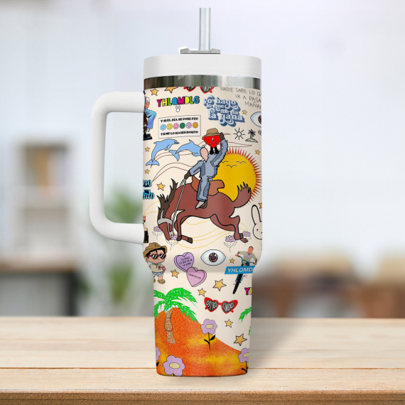 Bad Bunny Music 2025 40 oz 30 oz Tumbler With Handle