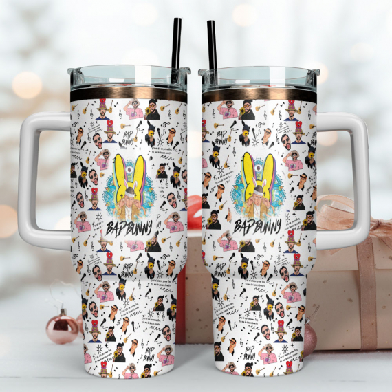 Bad Bunny Music 40 oz 30 oz Tumbler With Handle