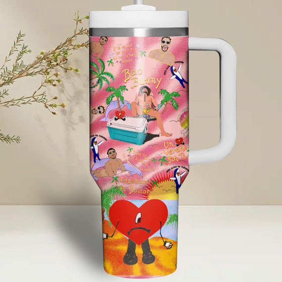 Bad Bunny Music Custom Stanley Cup 40 oz 30 oz Tumbler With Handle