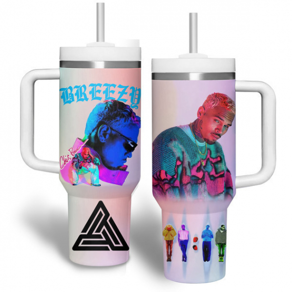 Chris Brown Breezy Music 40 oz 30 oz Tumbler With Handle