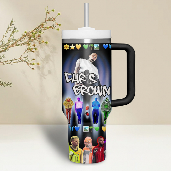 Chris Brown Music 40 oz 30 oz Tumbler With Handle