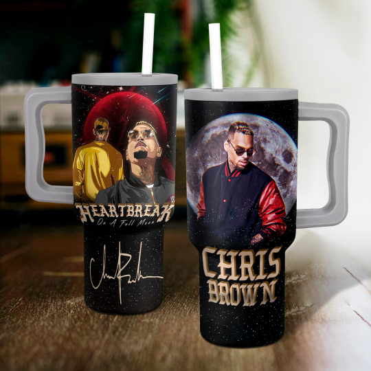 Chris Brown Music Vibes 40 oz 30 oz Tumbler With Handle