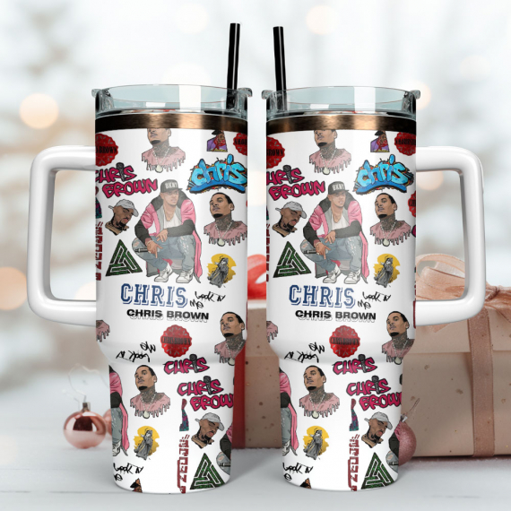 Chris Brown Singer 40 oz 30 oz Tumbler With Handle